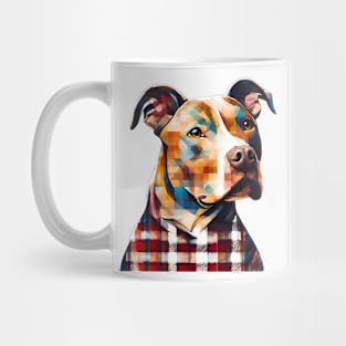 Pitbull Terrier in Plaid Mug